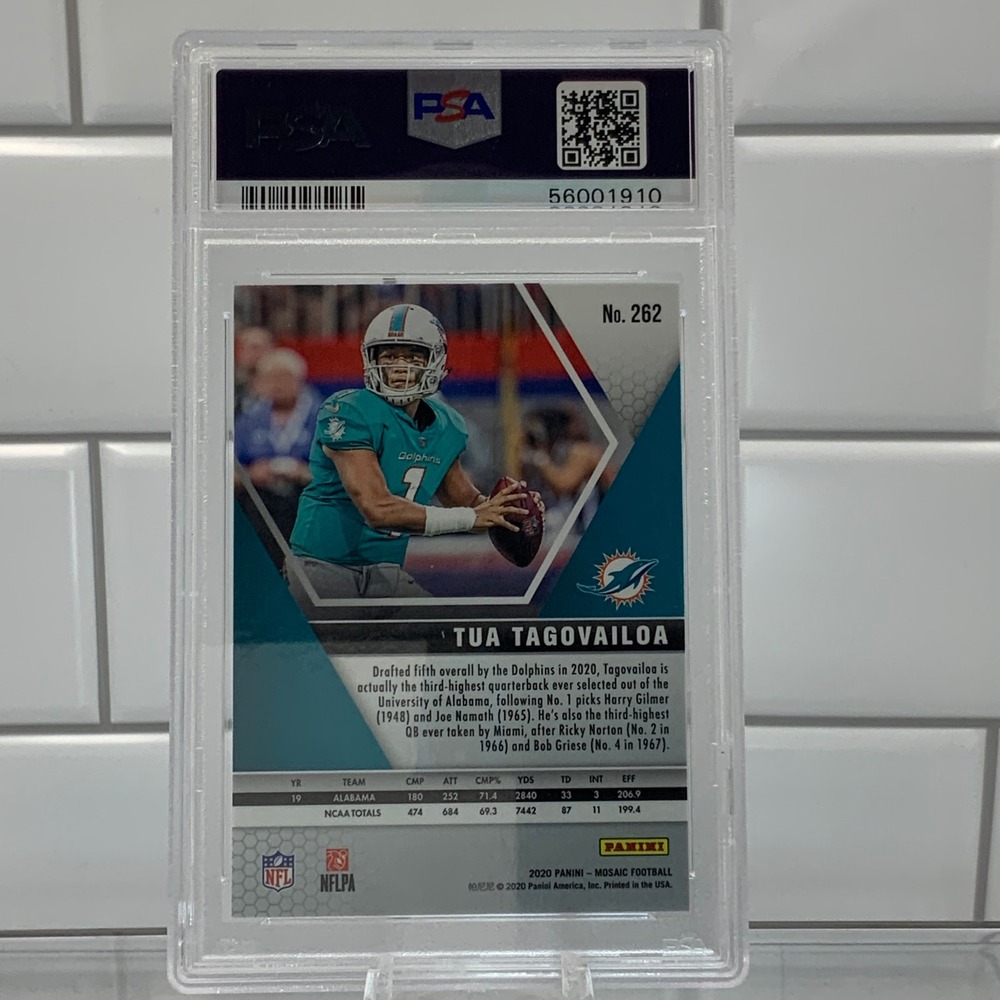 Panini Mosaic 2020 Tua Tagovailoa #262 PSA 9 Mint - Picture 2 of 6